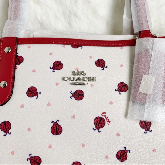🐞 Coach Reversible City Tote Ladybug Print - Picture 6 of 9